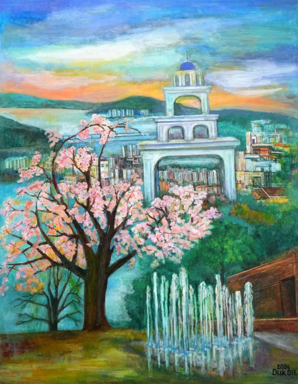 춘천의 저녁풍경, 재료/Oil on canvas, 72.7X90.9, 2024